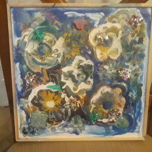 Original 12 X12 Inch Painting Mixed Media Art
